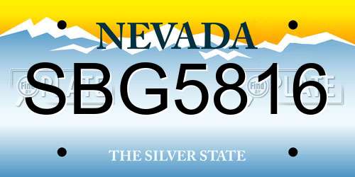 SBG5816 Nevada License Plate