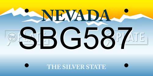 SBG587 Nevada License Plate