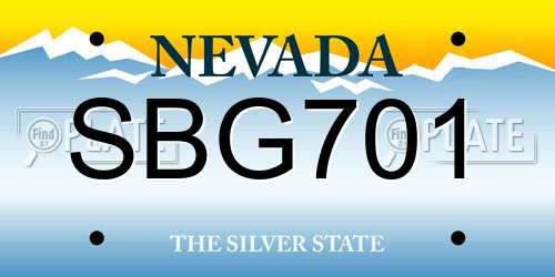 SBG701 Nevada License Plate