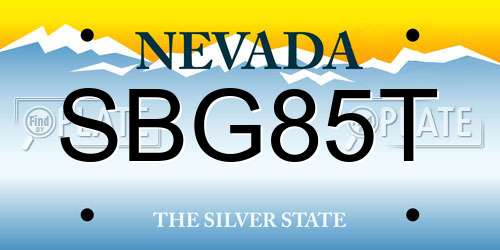 SBG85T Nevada License Plate