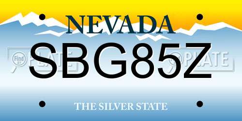 SBG85Z Nevada License Plate