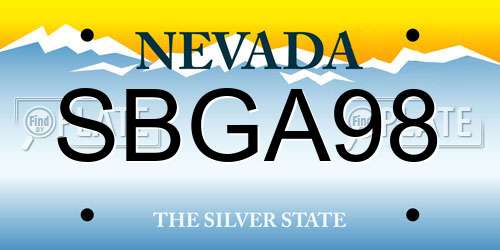 SBGA98 Nevada License Plate