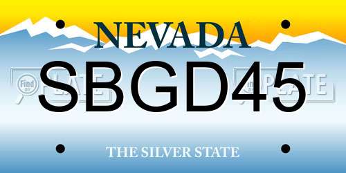SBGD45 Nevada License Plate