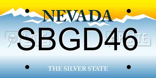 SBGD46 Nevada License Plate
