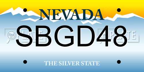 SBGD48 Nevada License Plate