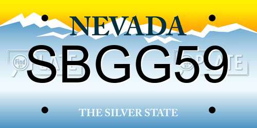 SBGG59 Nevada License Plate