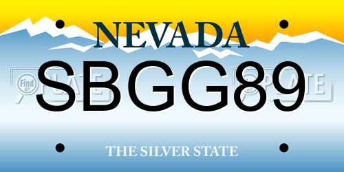 SBGG89 Nevada License Plate