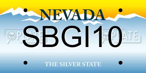 SBGI10 Nevada License Plate