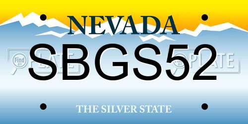 SBGS52 Nevada License Plate