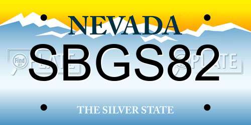 SBGS82 Nevada License Plate
