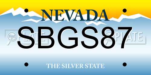 SBGS87 Nevada License Plate