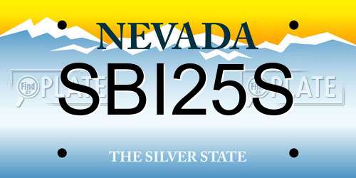 SBI25S Nevada License Plate