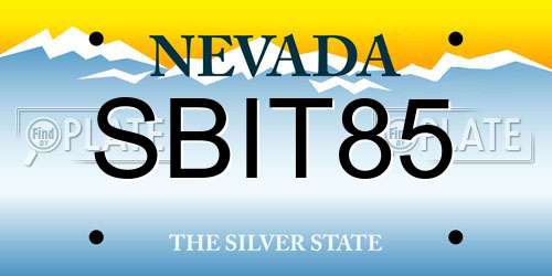 SBIT85 Nevada License Plate