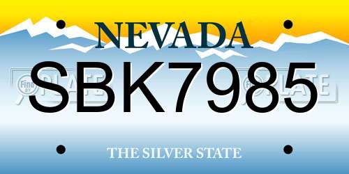 SBK7985 Nevada License Plate