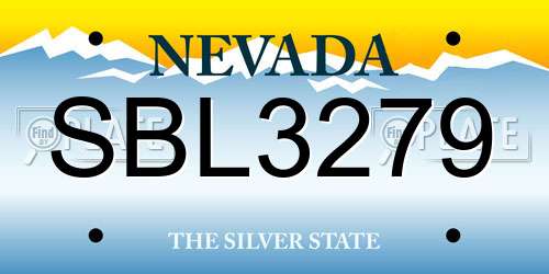 SBL3279 Nevada License Plate