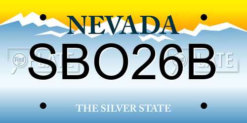SBO26B Nevada License Plate