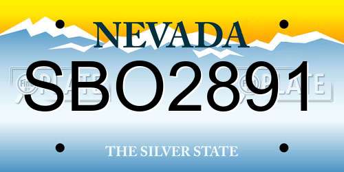 SBO2891 Nevada License Plate