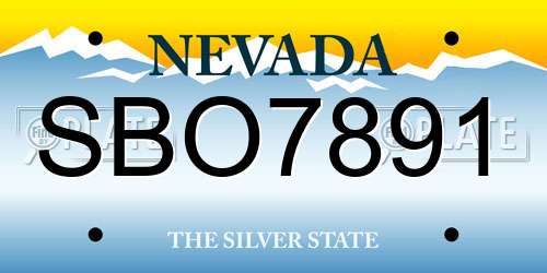 SBO7891 Nevada License Plate