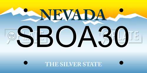 SBOA30 Nevada License Plate