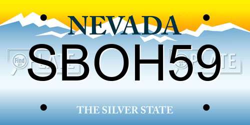 SBOH59 Nevada License Plate
