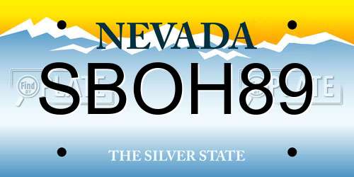 SBOH89 Nevada License Plate
