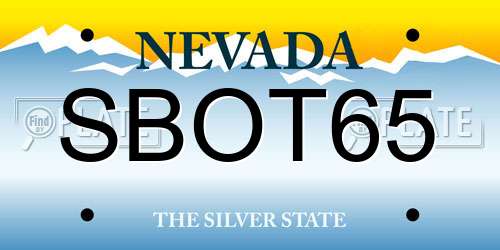 SBOT65 Nevada License Plate