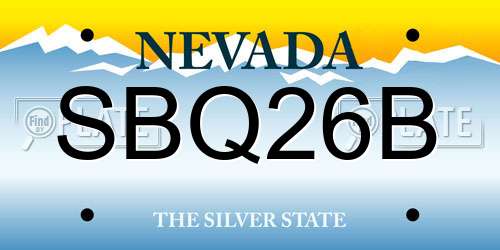 SBQ26B Nevada License Plate