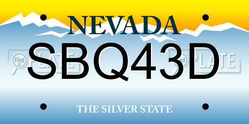 SBQ43D Nevada License Plate