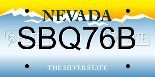 SBQ76B Nevada License Plate