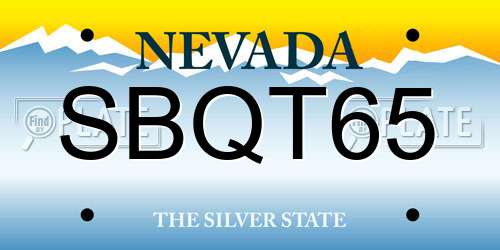 SBQT65 Nevada License Plate