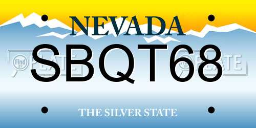 SBQT68 Nevada License Plate