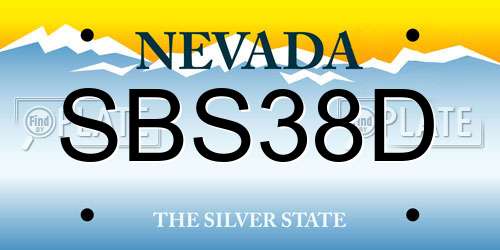 SBS38D Nevada License Plate