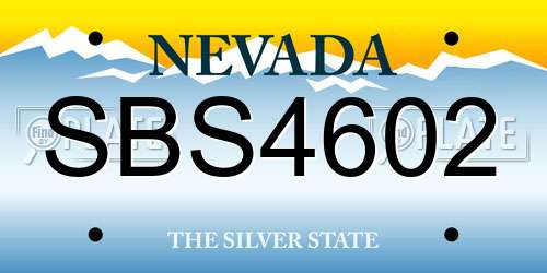 SBS4602 Nevada License Plate