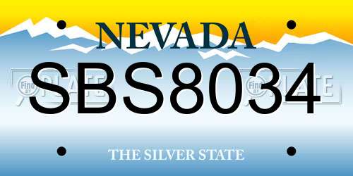 SBS8034 Nevada License Plate