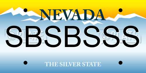 SBSBSSS Nevada License Plate