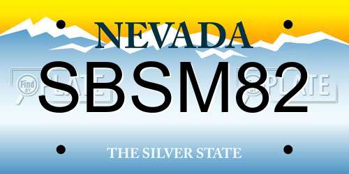 SBSM82 Nevada License Plate