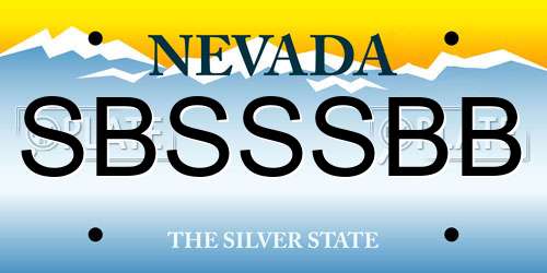SBSSSBB Nevada License Plate