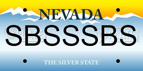 SBSSSBS Nevada License Plate