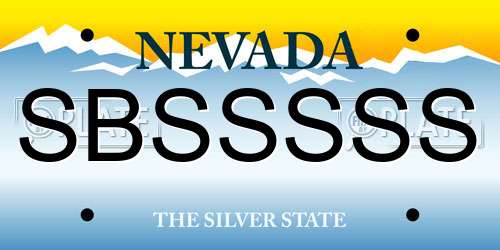 SBSSSSS Nevada License Plate