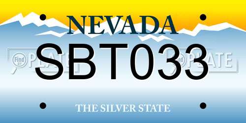SBT033 Nevada License Plate