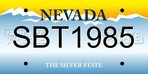 SBT1985 Nevada License Plate