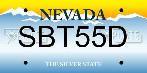 SBT55D Nevada License Plate