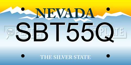 SBT55Q Nevada License Plate