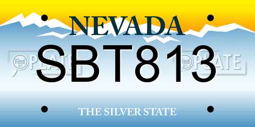SBT813 Nevada License Plate