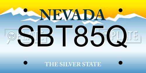 SBT85Q Nevada License Plate