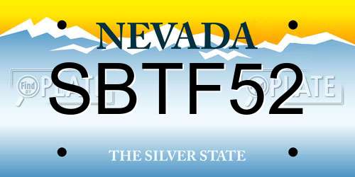 SBTF52 Nevada License Plate