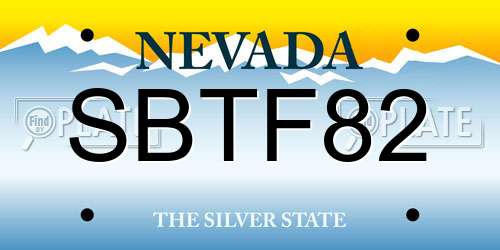 SBTF82 Nevada License Plate