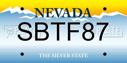 SBTF87 Nevada License Plate