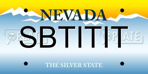SBTITIT Nevada License Plate