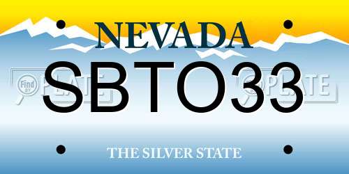 SBTO33 Nevada License Plate